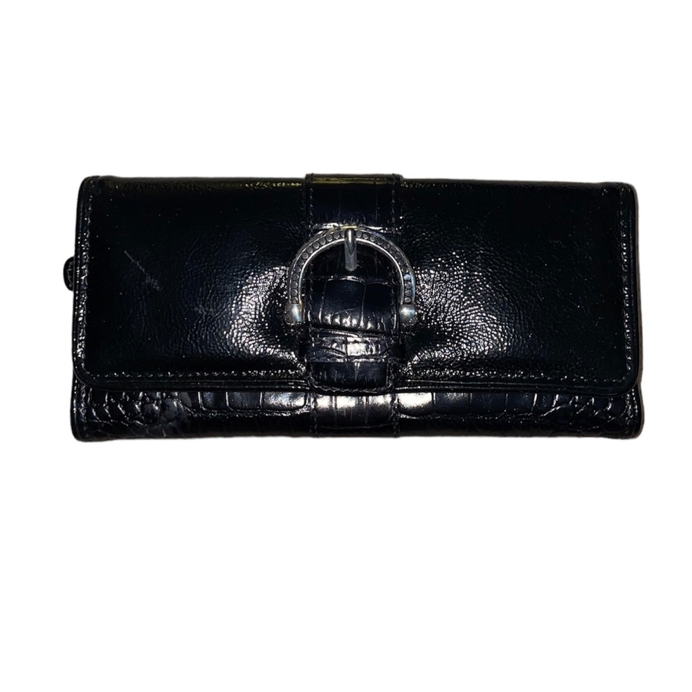Brighton Croc Embossed Leather Long Wallet